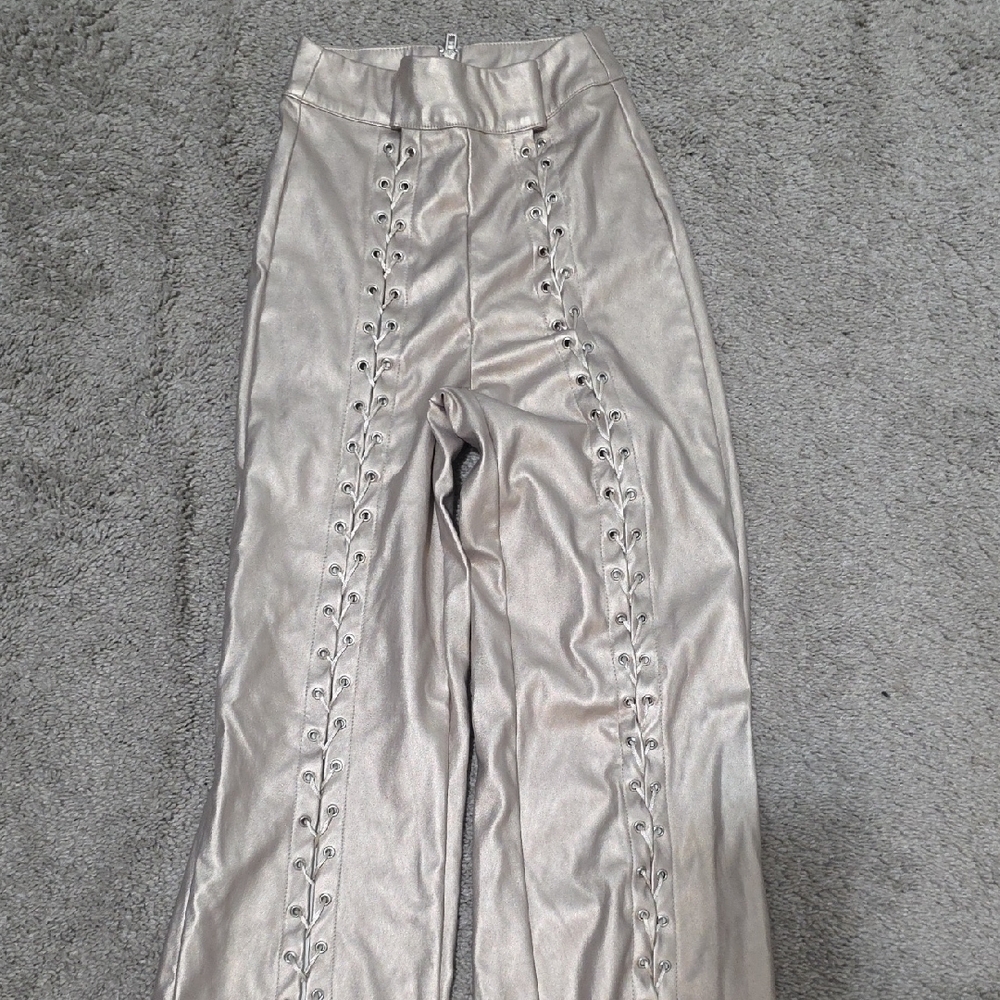 Fashion Nova Pu Lace Up Pants